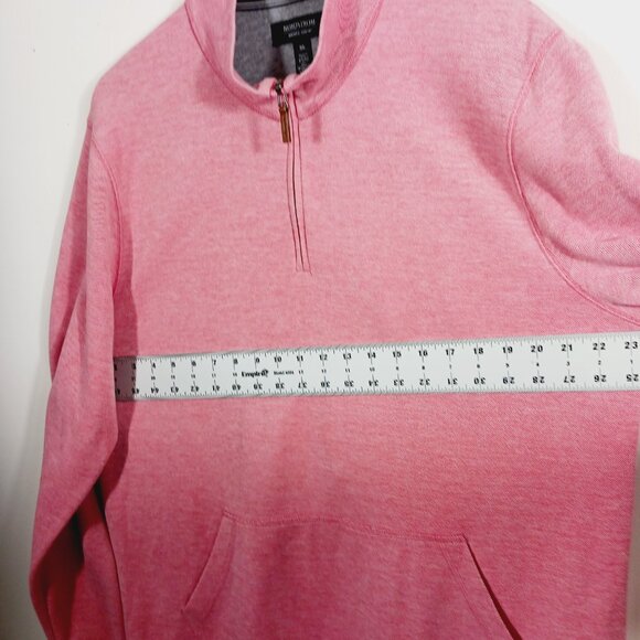 Nordstrom Men's Shop, Coral Red Woven Pullover, Size XL, Long Sleeve 1/4 Zip - Picture 10 of 16
